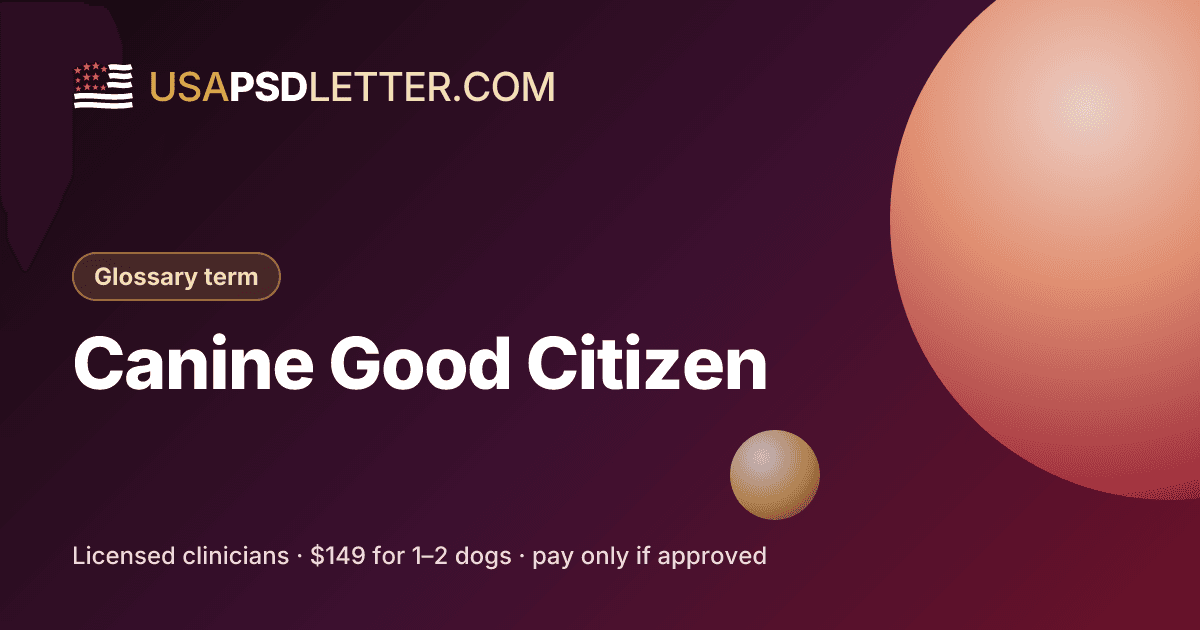 Canine Good Citizen (CGC), usaPsdletter.com Glossary term