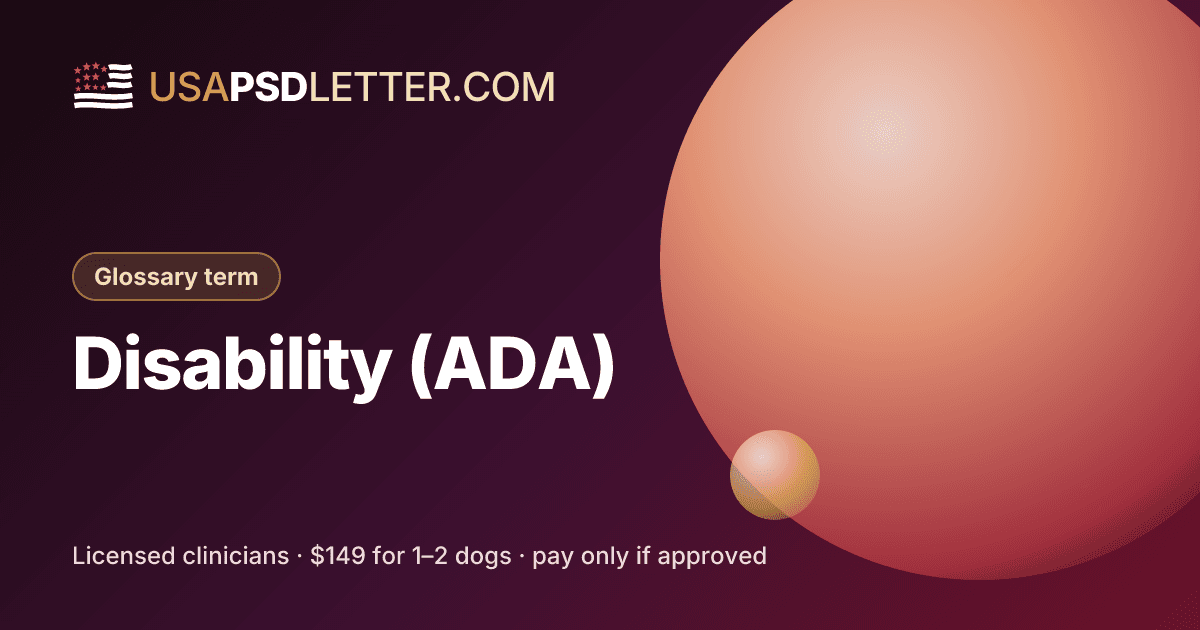Disability under the ADA, usaPsdletter.com Glossary term