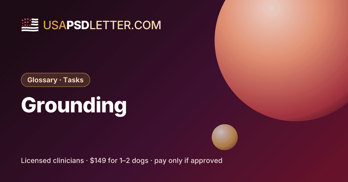 Grounding task, usaPsdletter.com Glossary · Tasks