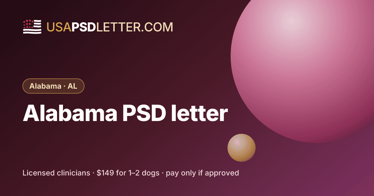 Alabama PSD letter, usaPsdletter.com Alabama · AL
