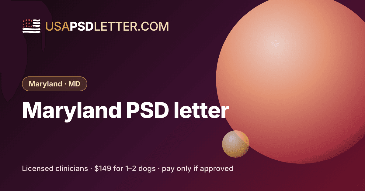 Maryland PSD letter, usaPsdletter.com Maryland · MD