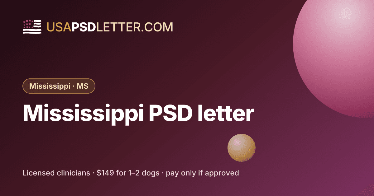 Mississippi PSD letter, usaPsdletter.com Mississippi · MS