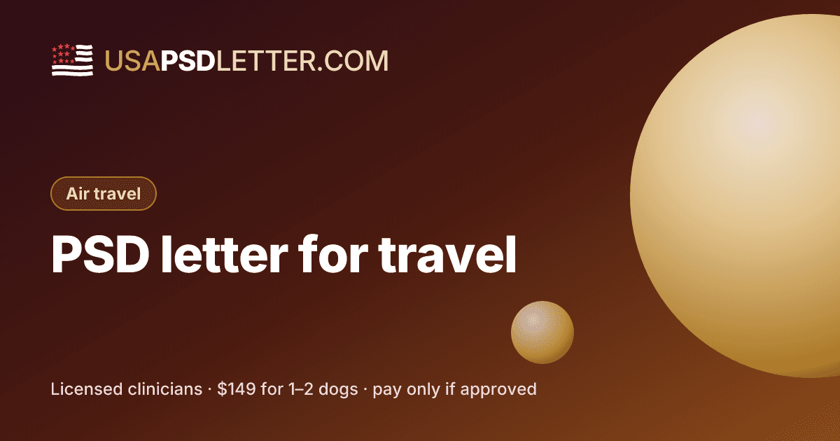 PSD letter for travel, usaPsdletter.com Air travel