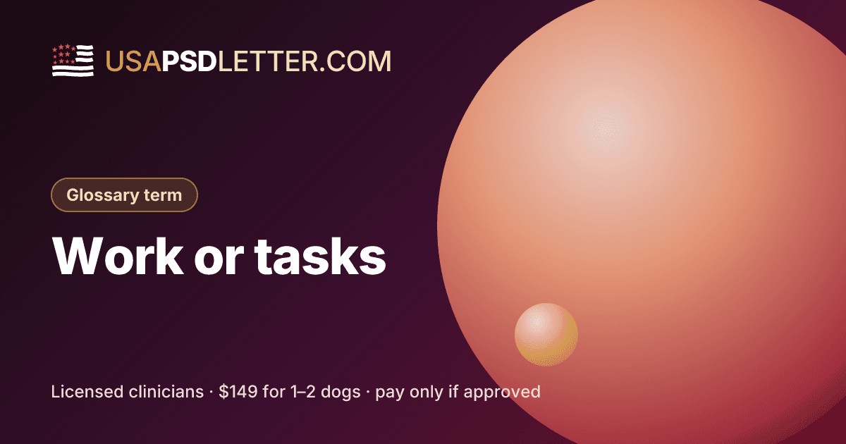Work or tasks under the ADA, usaPsdletter.com Glossary term