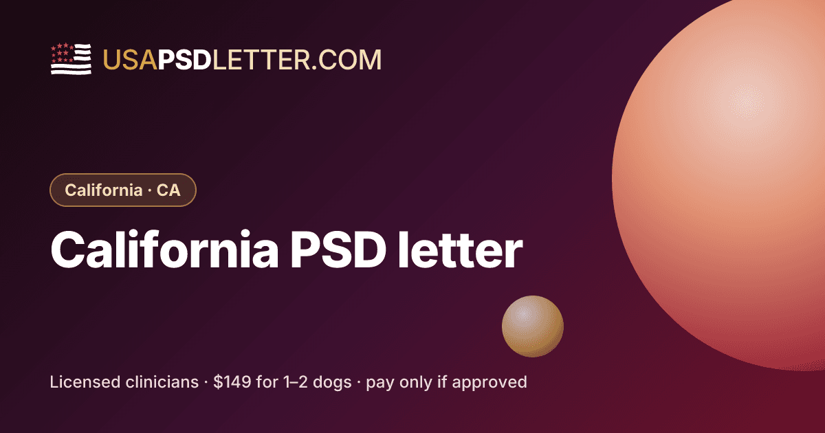 California PSD letter, usaPsdletter.com California · CA
