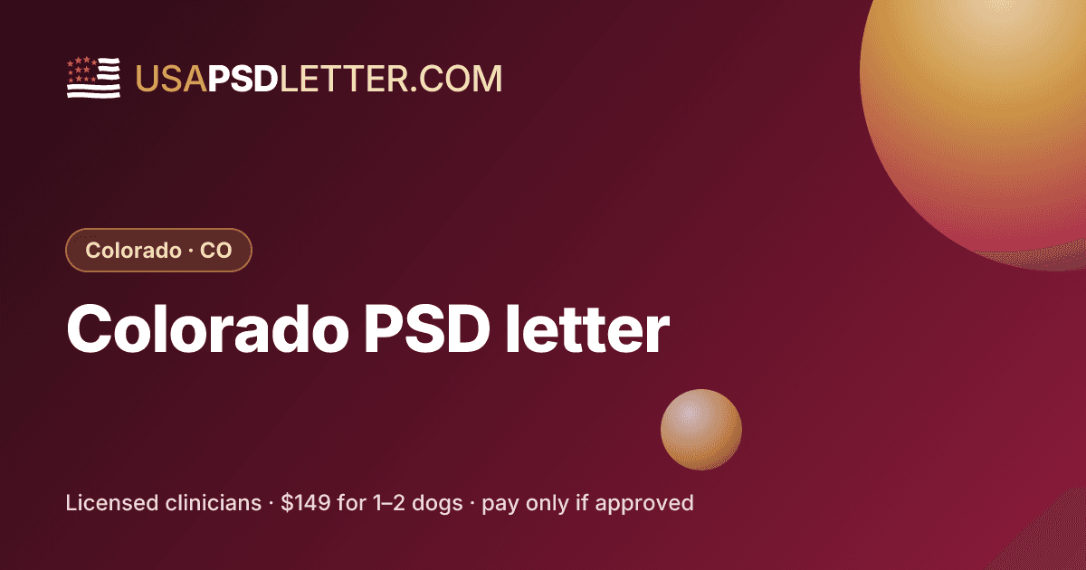 Colorado PSD letter, usaPsdletter.com Colorado · CO