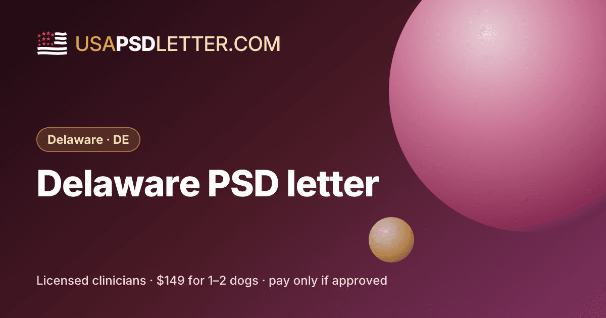 Delaware PSD letter, usaPsdletter.com Delaware · DE