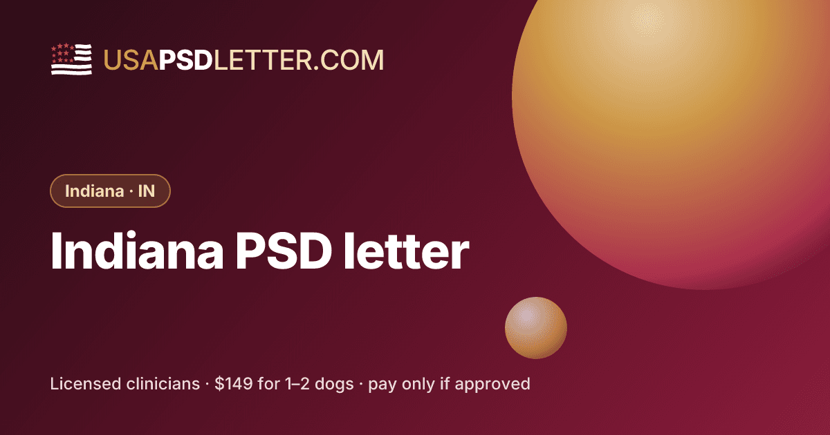 Indiana PSD letter, usaPsdletter.com Indiana · IN