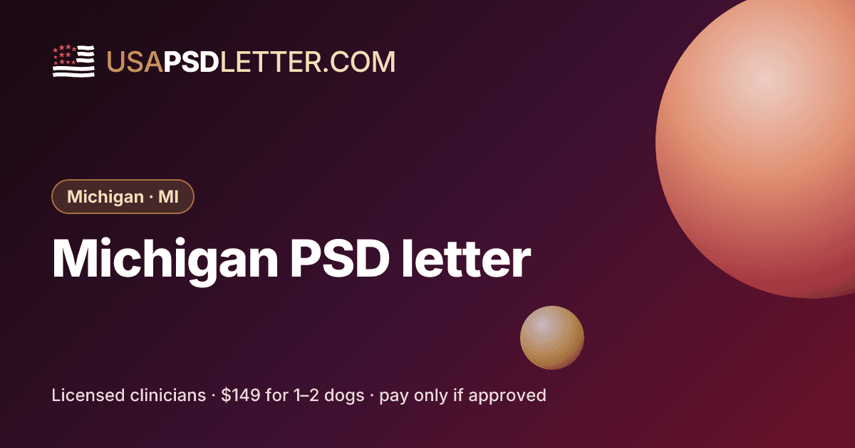 Michigan PSD letter, usaPsdletter.com Michigan · MI