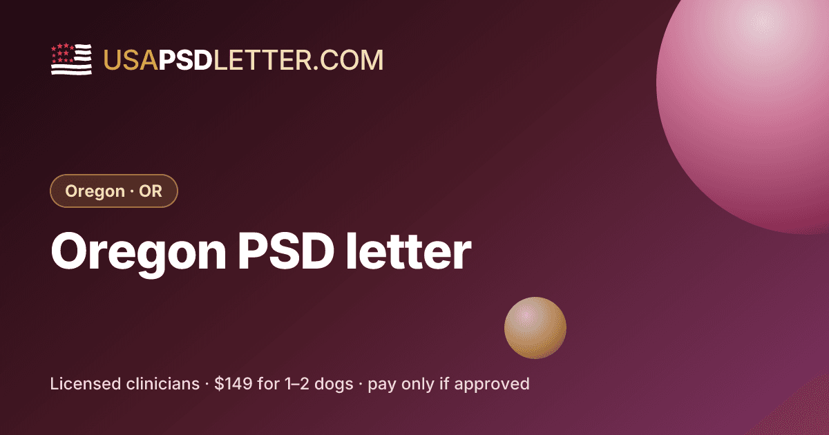 Oregon PSD letter, usaPsdletter.com Oregon · OR