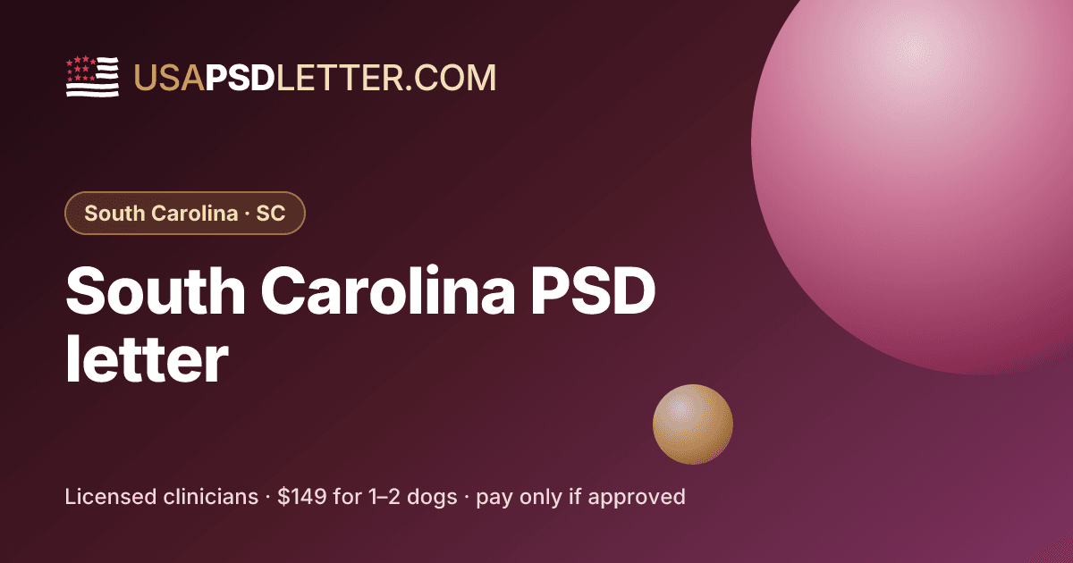 South Carolina PSD letter, usaPsdletter.com South Carolina · SC
