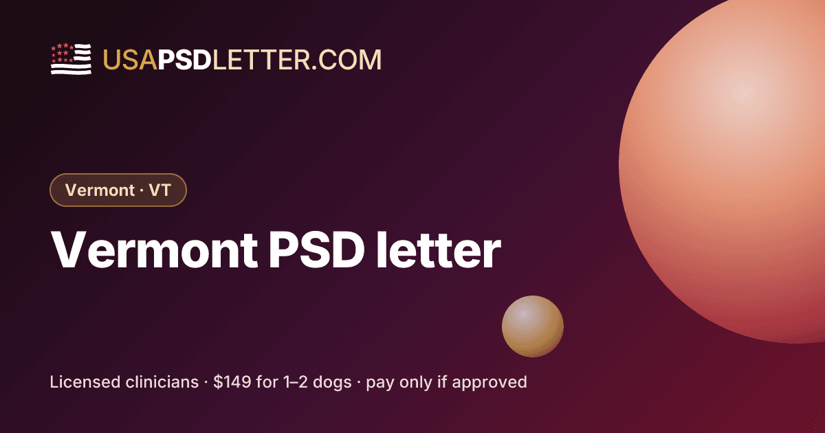 Vermont PSD letter, usaPsdletter.com Vermont · VT